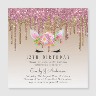 Druppelende Glitter UNICORN Roze Goud Roze 12de Ve