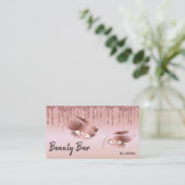 Druppelende Gold Long Lash Eyes Make-up Artist Visitekaartje (Staand voorkant)