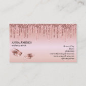 Druppelende Gold Long Lash Eyes Make-up Artist Visitekaartje (Achterkant)