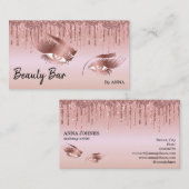 Druppelende Gold Long Lash Eyes Make-up Artist Visitekaartje (Voorkant / Achterkant)