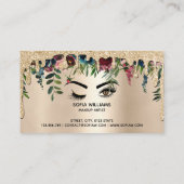 Druppelende gouden bloemenmake-up Wink Eye wimpers Visitekaartje (Achterkant)
