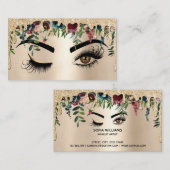 Druppelende gouden bloemenmake-up Wink Eye wimpers Visitekaartje (Voorkant / Achterkant)
