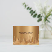 Druppelende gouden glitter glam achtergrond visitekaartje (Staand voorkant)