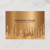Druppelende gouden glitter glam achtergrond visitekaartje (Voorkant)