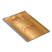 Druppelende gouden glitter metallic gouden achterg notitieboek (Rechterzijde)