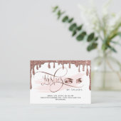 Druppelende gouden make-up ogen wimpers nazorg kaa aanbevelingskaartje (Staand voorkant)