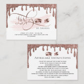 Druppelende gouden make-up ogen wimpers nazorg kaa aanbevelingskaartje (Voorkant / Achterkant)