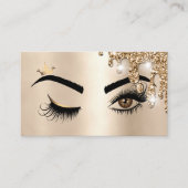 Druppelende gouden make-up Wink Eye Beauty Salon L Visitekaartje (Voorkant)