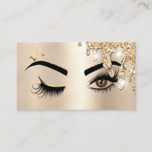Druppelende gouden make-up Wink Eye Beauty Salon L Visitekaartje