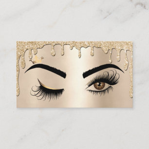 Druppelende gouden make-up Wink Eye Beauty Salon L Visitekaartje