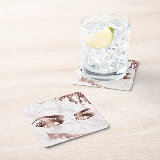 Druppelende gouden rozen ogen kartonnen onderzetters (Insitu)