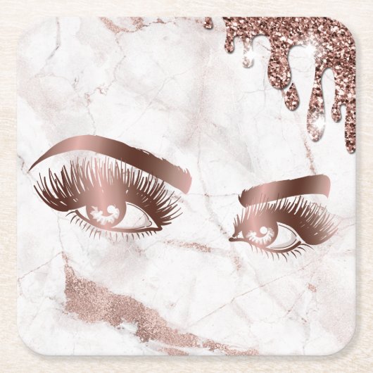 Druppelende gouden rozen ogen kartonnen onderzetters (Voorkant)