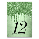 Druppelende groene glitter | Neo-Mint Sage Faux Me Kaart (Voorkant)