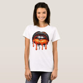 Druppelende Halloween lippen T-shirt (Voorkant volledig)