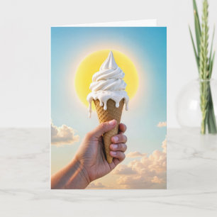 Druppelende Ice Cream Cone in de hete zon Kaart
