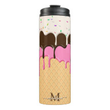 Druppelende Ice Cream Sprinkles Waffle Cone Monogr