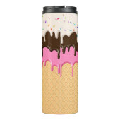 Druppelende Ice Cream Sprinkles Waffle Cone Monogr Thermosbeker (Achterkant)