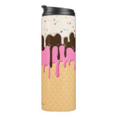 Druppelende Ice Cream Sprinkles Waffle Cone Monogr Thermosbeker (Geroteerd rechts)