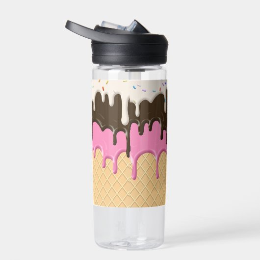 Druppelende Ice Cream Sprinkles Waffle Cone Monogr Waterfles (Rechts)