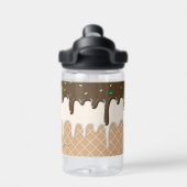 Druppelende Ice Cream Sprinkles Waffle Cone Monogr Waterfles (Achterkant)