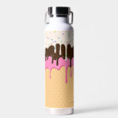 Druppelende Ice Cream Sprinkles Waffle Cone Monogr Waterfles (Voorkant)