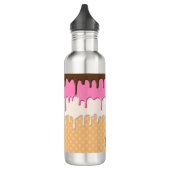 Druppelende Ice Cream Waffle Cone Monogram Waterfles (Links)