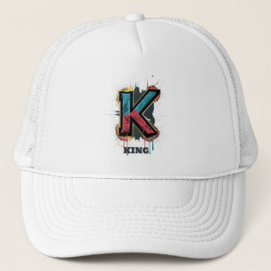 Druppelende K vetgedrukte één-letter graffiti Trucker Pet