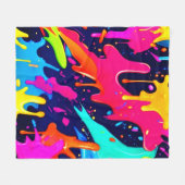 Druppelende Kleurchaos Fleece Deken (Voorkant (Horizontaal))
