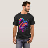 Druppelende Kunst Flamingo Flamingo's T-shirt (Voorkant volledig)