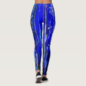 Druppelende lijnen Abstracte kunst Leggings blauw (Achterkant)