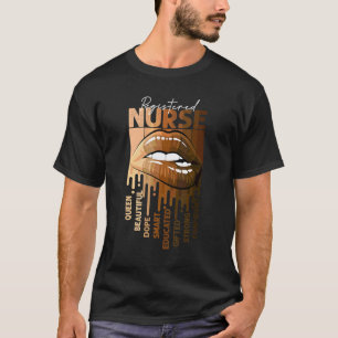 Druppelende Lippen Afro Zwarte Geregistreerde Verp T-shirt