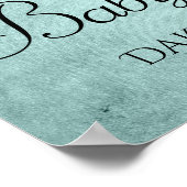 Druppelende Mint Glitter | Aqua Teal Smeltende Dou Poster (Hoek)