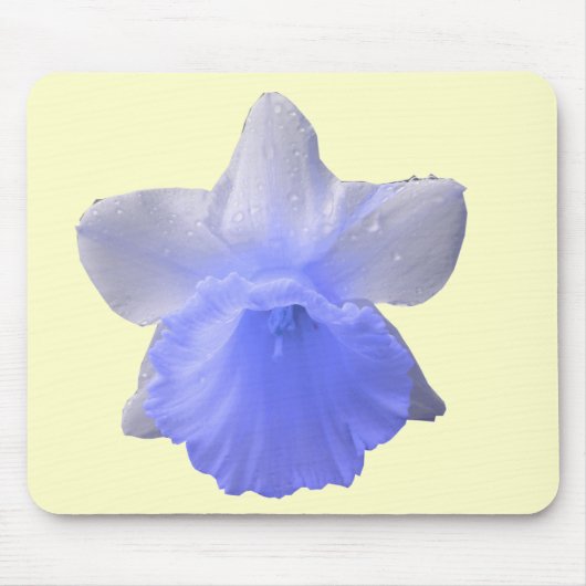 Druppelende Narcis Blauwe Muismat (Voorkant)
