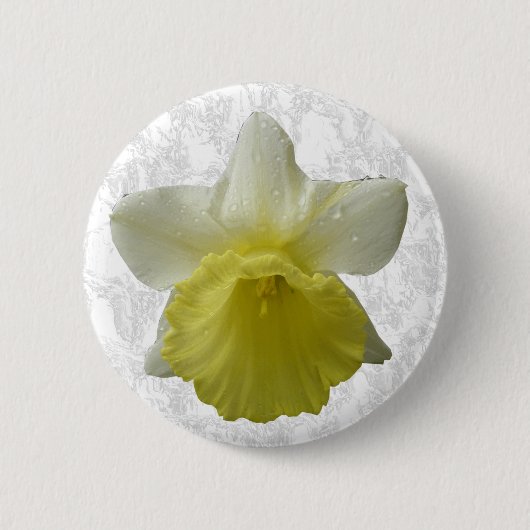 Druppelende Narcissen Knop Ronde Button 5,7 Cm (Voorkant)