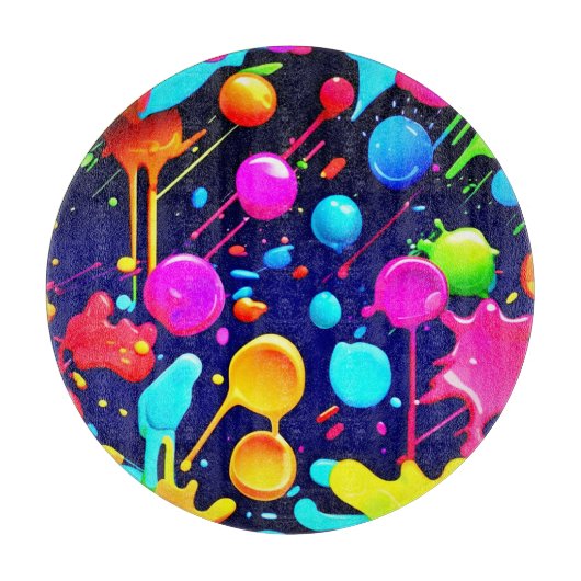 Druppelende Neon Ink Esthetiek Snijplank (Voorkant)