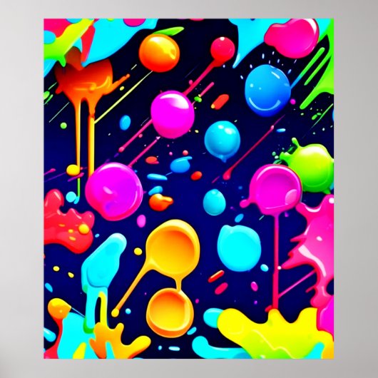 Druppelende neoninkt esthetisch poster (Voorkant)