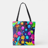 Druppelende neoninkt esthetisch tote bag (Achterkant)