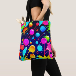 Druppelende neoninkt esthetisch tote bag