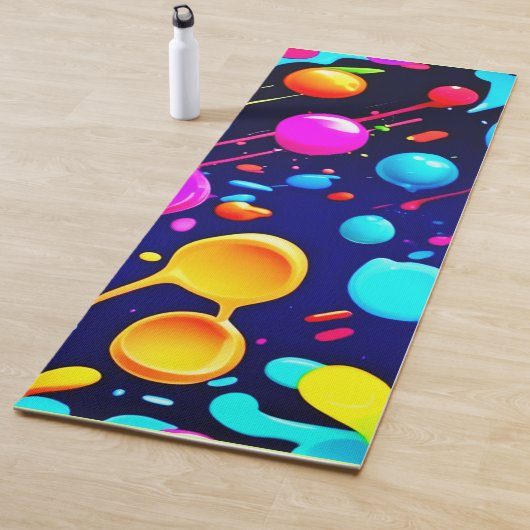 Druppelende neoninkt esthetisch yogamat (In situ)