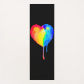 Druppelende Rainbow Heart Yoga Mat (Voorkant)