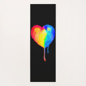 Druppelende Rainbow Heart Yoga Mat (Achterkant)