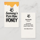 Druppelende rauwe honingimker visitekaartje (Voorkant / Achterkant)