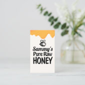 Druppelende rauwe honingimker visitekaartje (Staand voorkant)