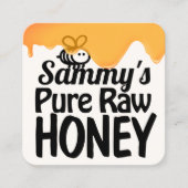 Druppelende Raw Honey Bold Typografie Vierkante Visitekaartje (Voorkant)