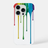 Druppelende Regenboog Verf iPhone Hoesje (Achterkant)