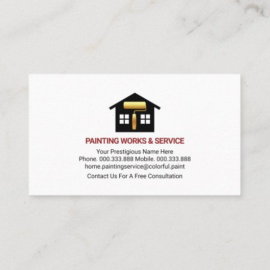 Druppelende rode natte verf Home Reparaties Visitekaartje (Achterkant)