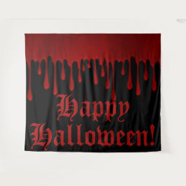 Druppelende Rode Satijnen Bloed Druppels Halloween Wandkleed