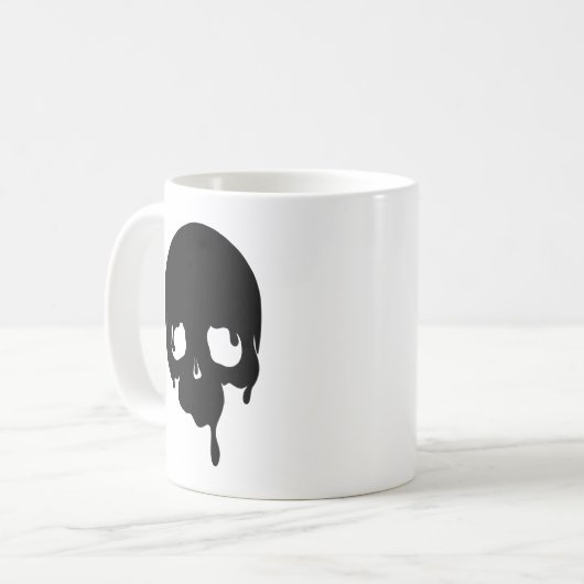  druppelende schedel koffiemok (Voorkant links)