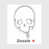 druppelende schedelomtrek sticker (Vel)