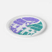 Druppelende spikkels - kleurrijke convergentie papieren bordje (Gekanteld)